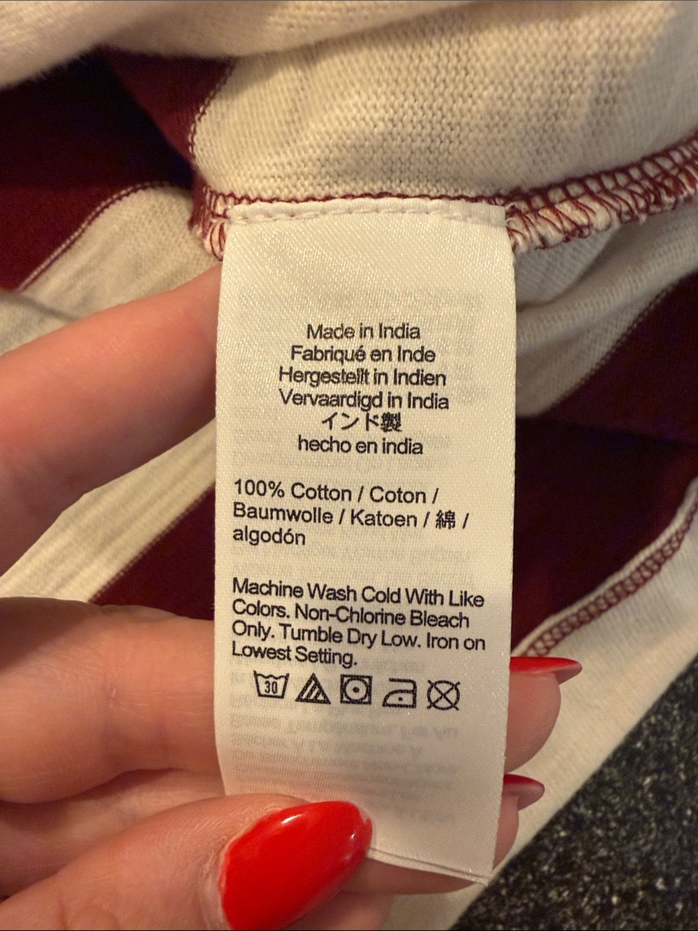 Women’s Madewell Crewneck Knit Rugby Top in Deep Burgundy and White -size Medium - Picture 4 of 5